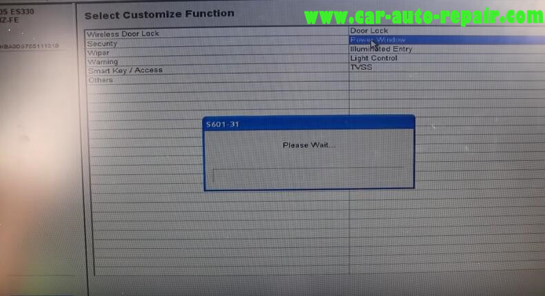 Lexus ES330 2005 Remote Power Window Coding by Toyota Techstream (7)