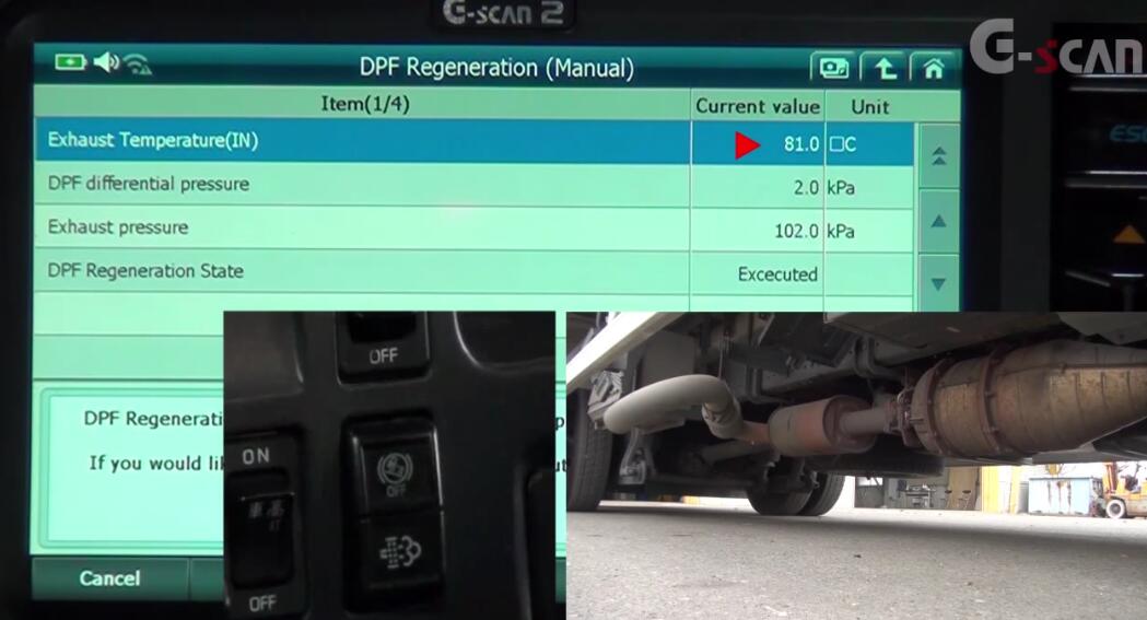 Mitsubishi Fuso Truck DPF Regeneration by G-scan 2 (5)