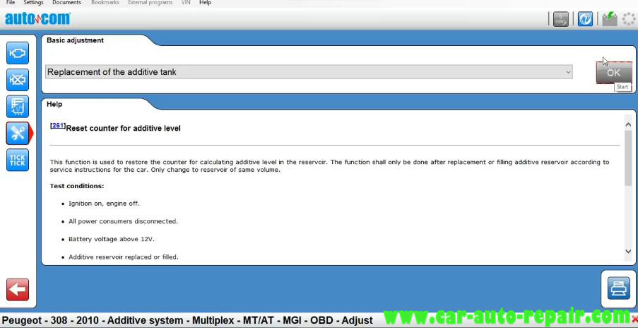 Autocom CDP+ Reset Counter for Additive Level for Peugeot 308 2010 (5)