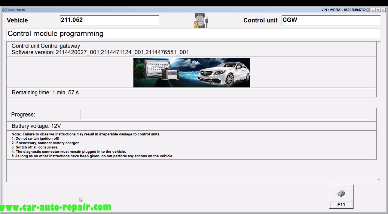 Benz E211 Central Gateway Offline Coding by DAS Xentry (16)