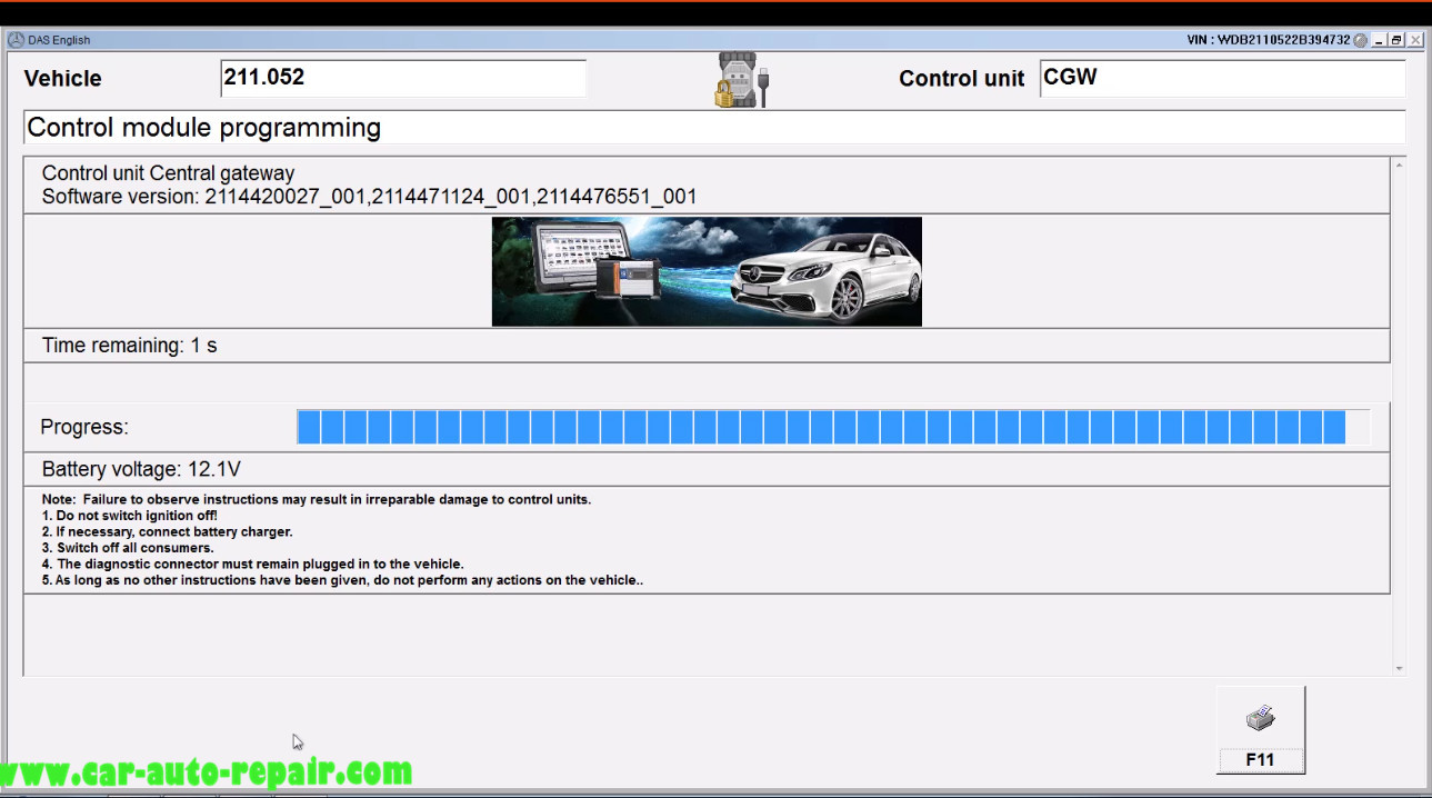 Benz E211 Central Gateway Offline Coding by DAS Xentry (17)