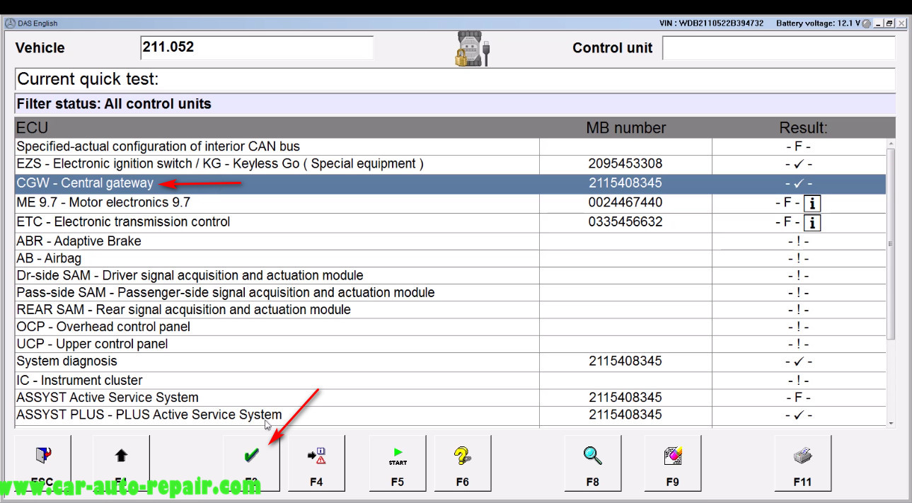 Benz E211 Central Gateway Offline Coding by DAS Xentry (5)