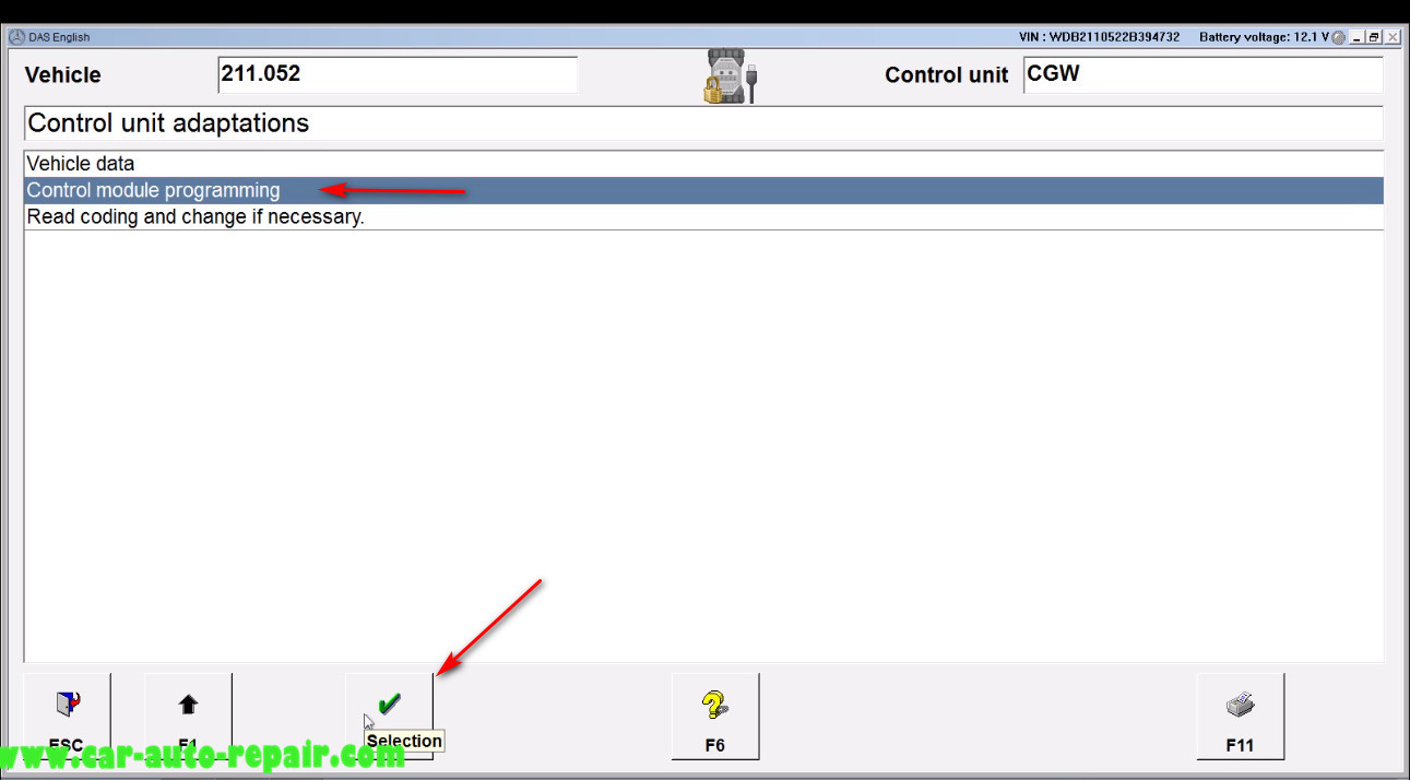 Benz E211 Central Gateway Offline Coding by DAS Xentry (7)