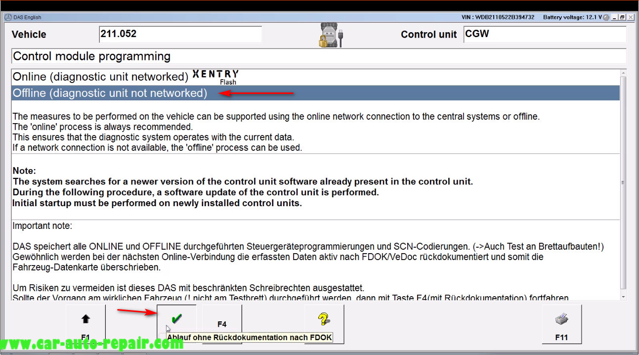 Benz E211 Central Gateway Offline Coding by DAS Xentry (9)