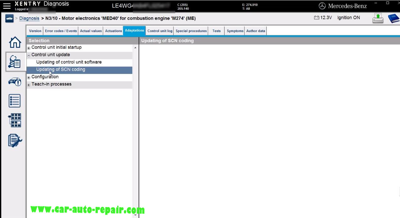 Benz W205 Motor Electronics MED40 Coding by Xentry (14)