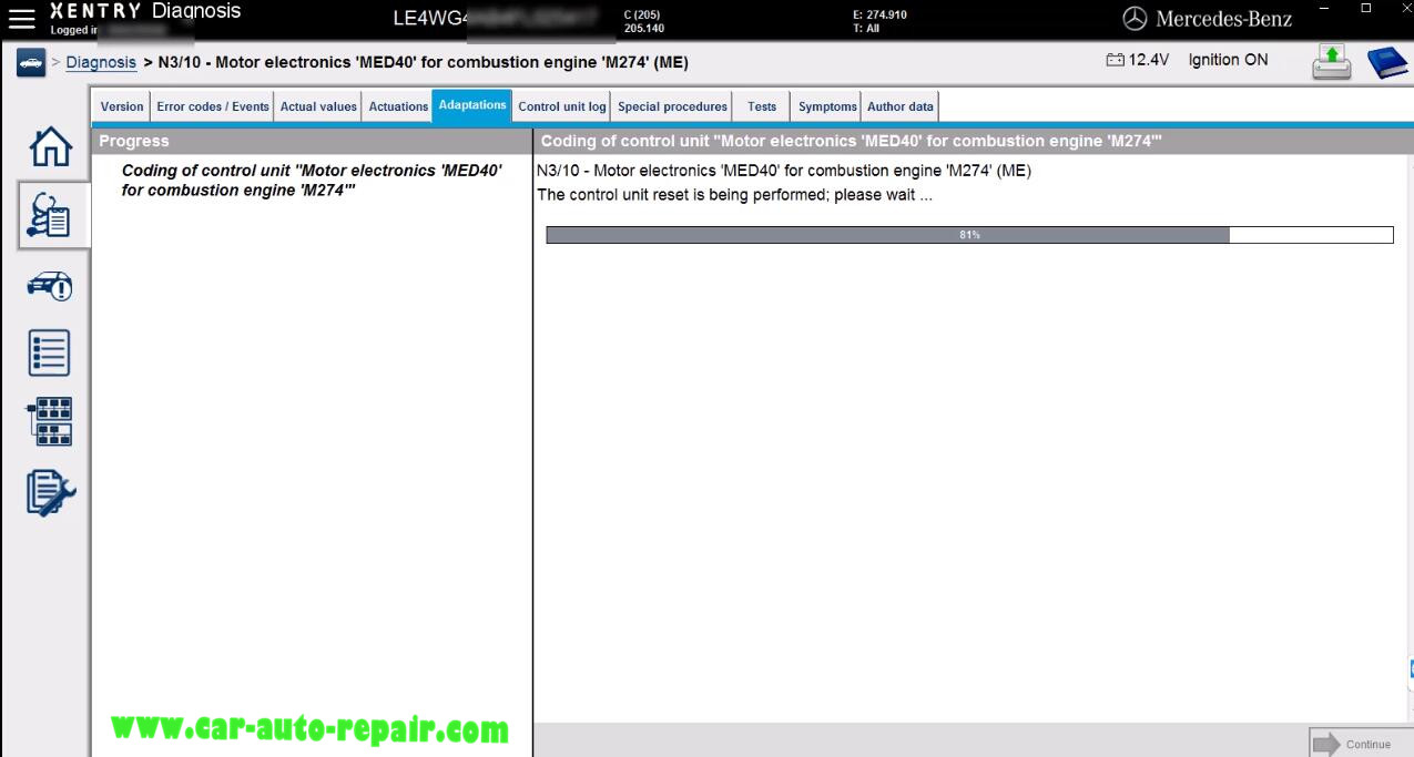 Benz W205 Motor Electronics MED40 Coding by Xentry (16)