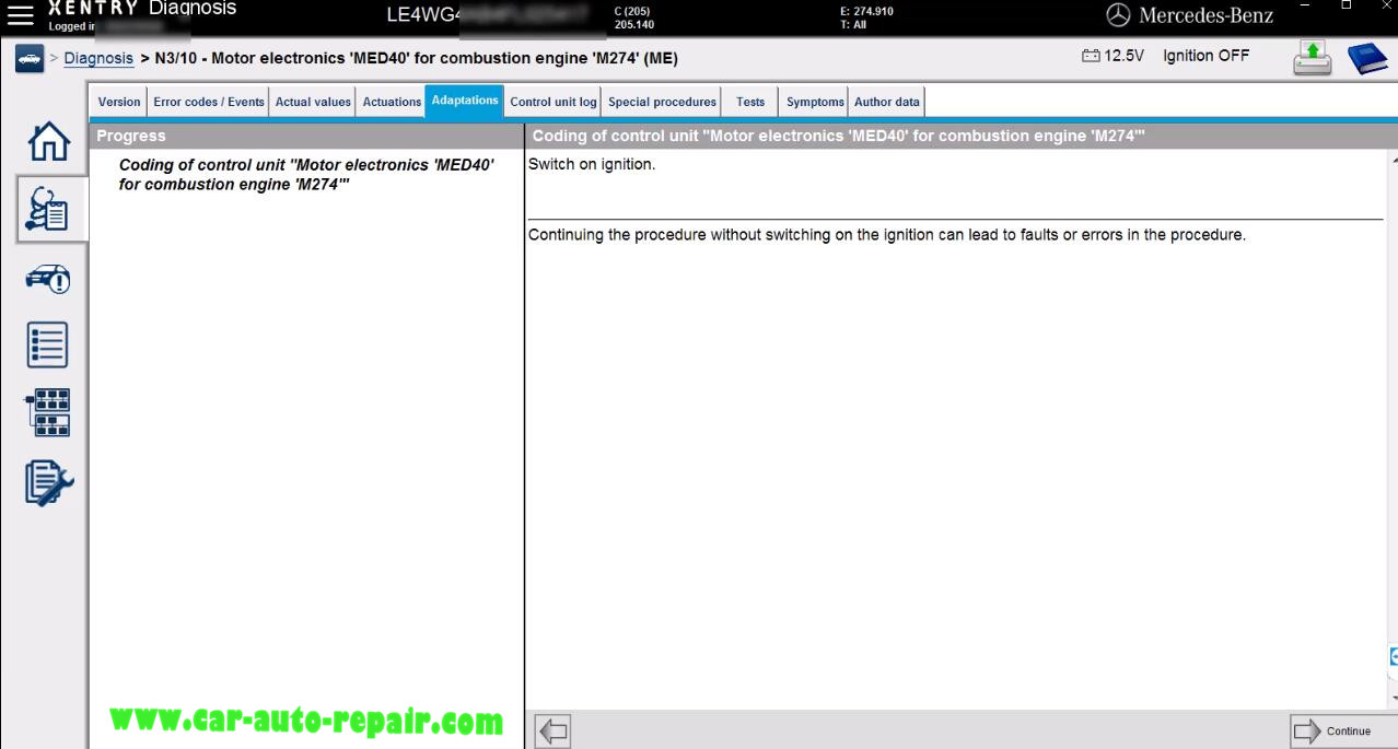 Benz W205 Motor Electronics MED40 Coding by Xentry (19)