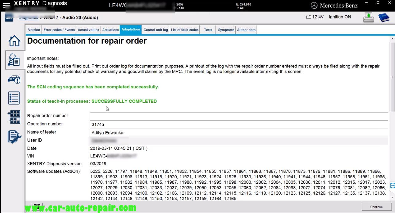 Mercedes Benz W205 Audio 20 Module Coding by Benz Xentry (26)