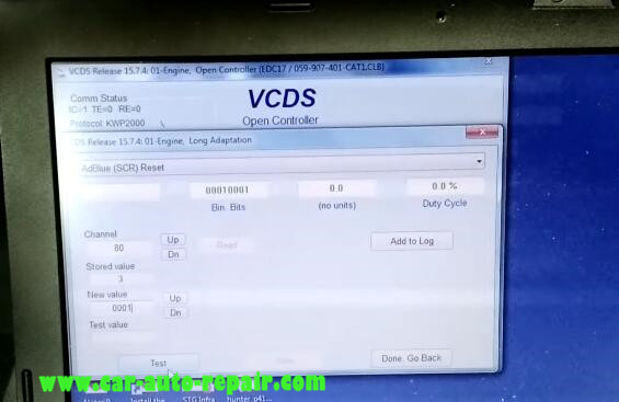 VCDS Reset AdBlue for VW Touareg TDI Diesel 2009 (7)