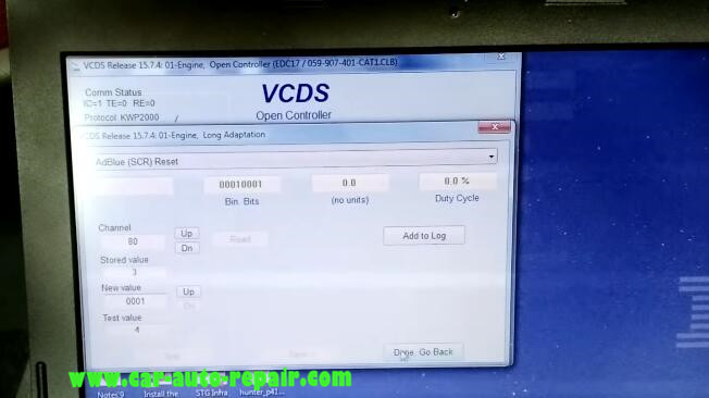 VCDS Reset AdBlue for VW Touareg TDI Diesel 2009 (8)