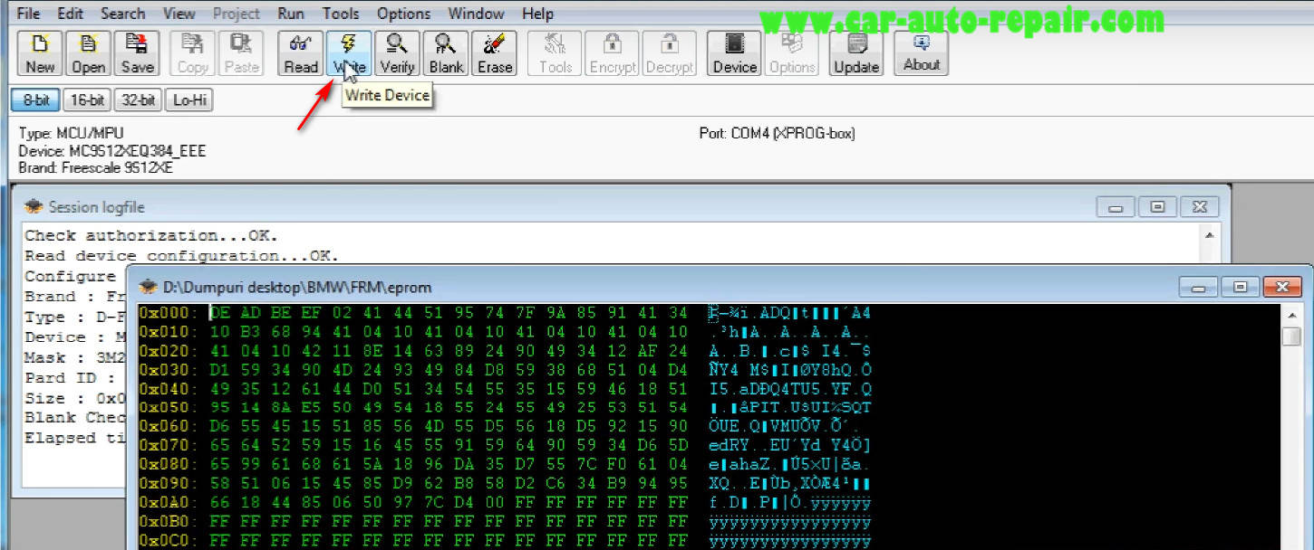 How to Use XPROG Programmer Reset BMW FRM3 (17)