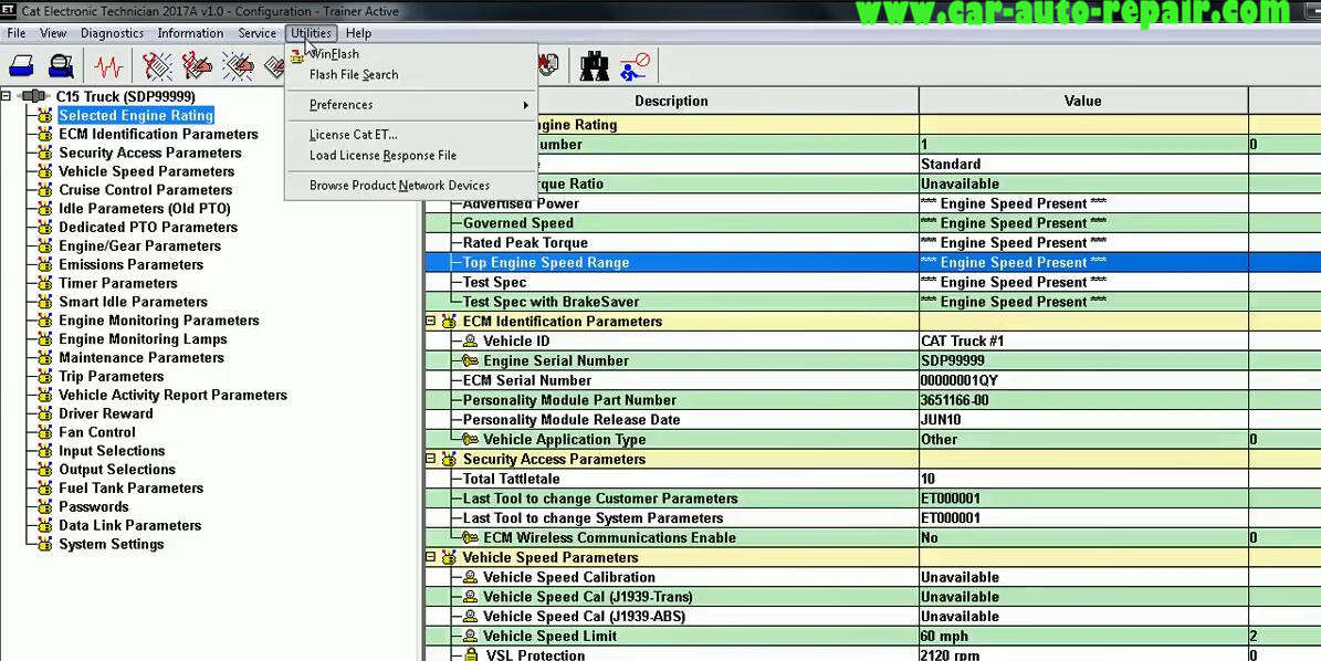 caterpillar ecm flash files download