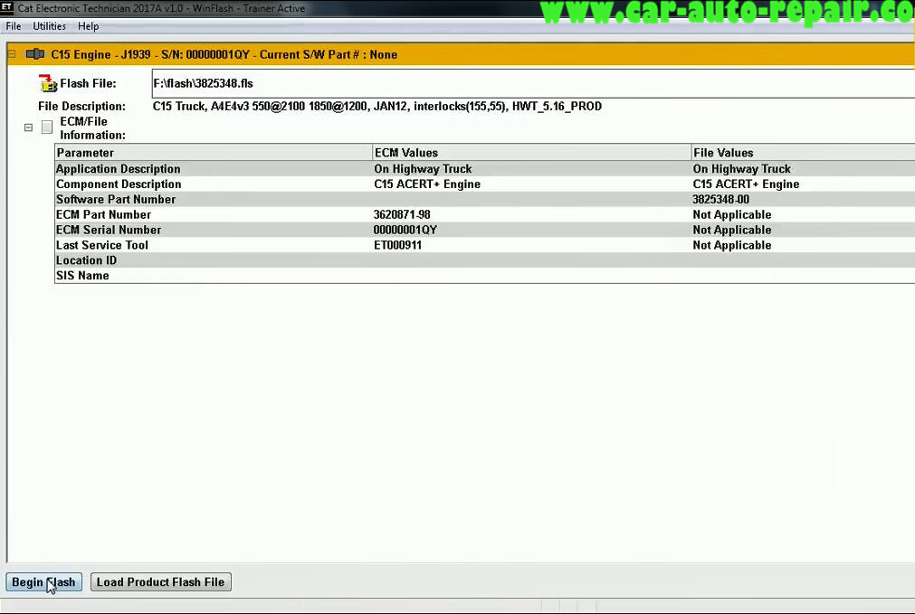 How to WinFlash Caterpillar C15 ECM with CAT ET & Flash Files (5)