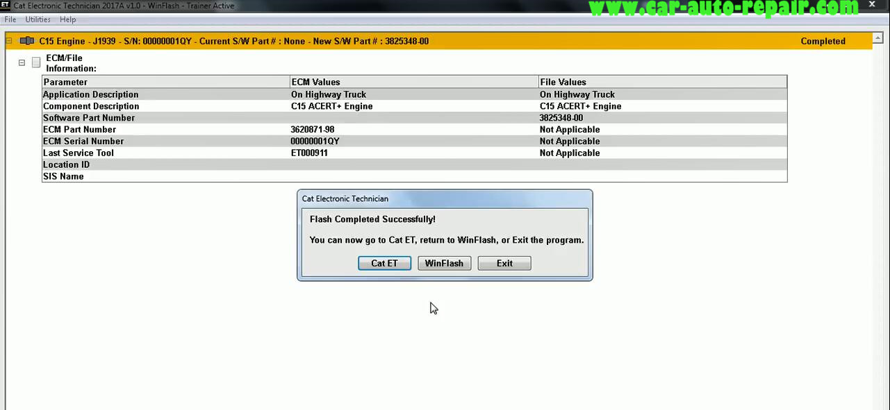 How to WinFlash Caterpillar C15 ECM with CAT ET & Flash Files (7)