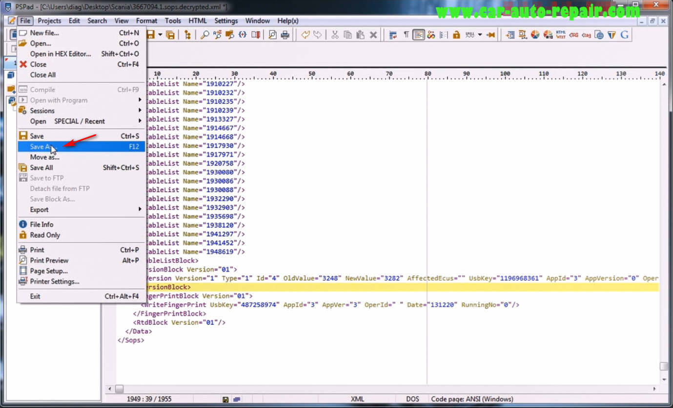 How to use Scania SOPS +XML Editor Change Speed Limit (6)