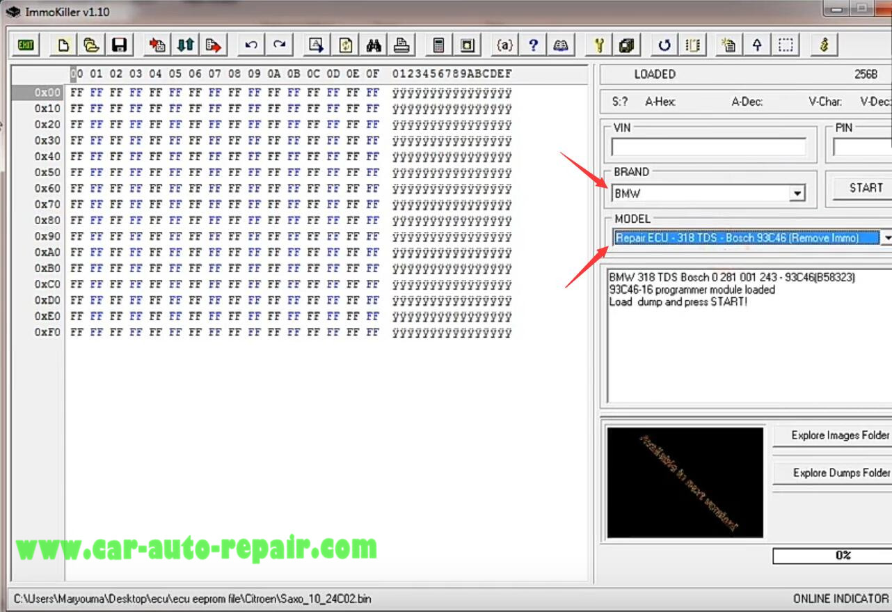 How to Use Immo Killer 1.0 to Disable BMW 93C46 IMMO-1