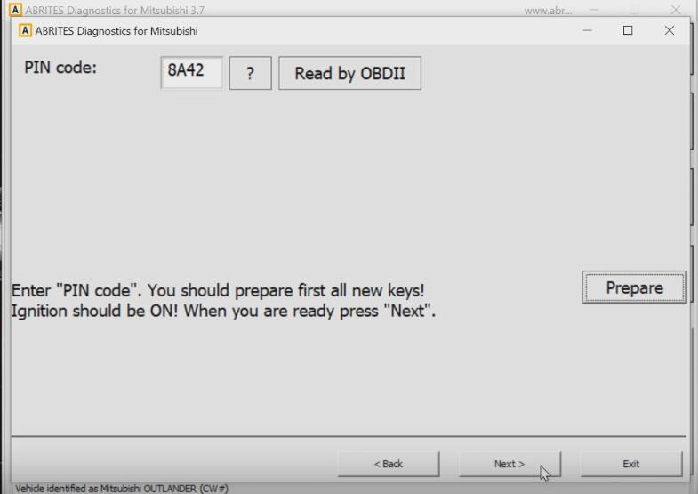 Mitsubishi Outlander 2007 All Key Lost Programming by AVDI (12)