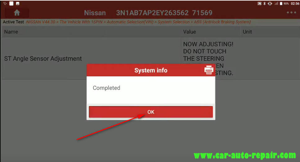 Nissan Sentra 2014 Steering Angle Sensor Adjustment (14)