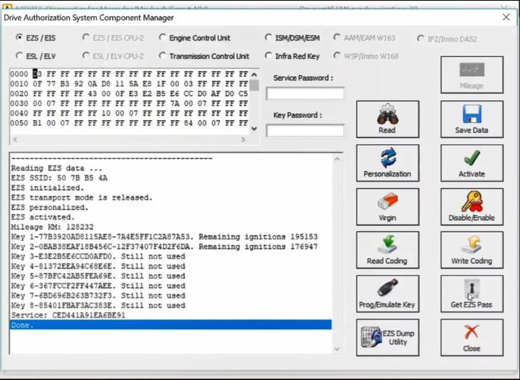 AVDI Read Benz W221 Password for All Key Lost Programming (11)