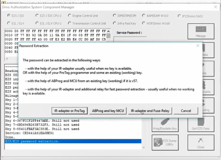 AVDI Read Benz W221 Password for All Key Lost Programming (12)