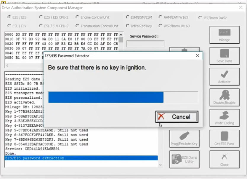 AVDI Read Benz W221 Password for All Key Lost Programming (13)