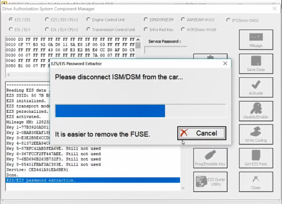 AVDI Read Benz W221 Password for All Key Lost Programming (15)