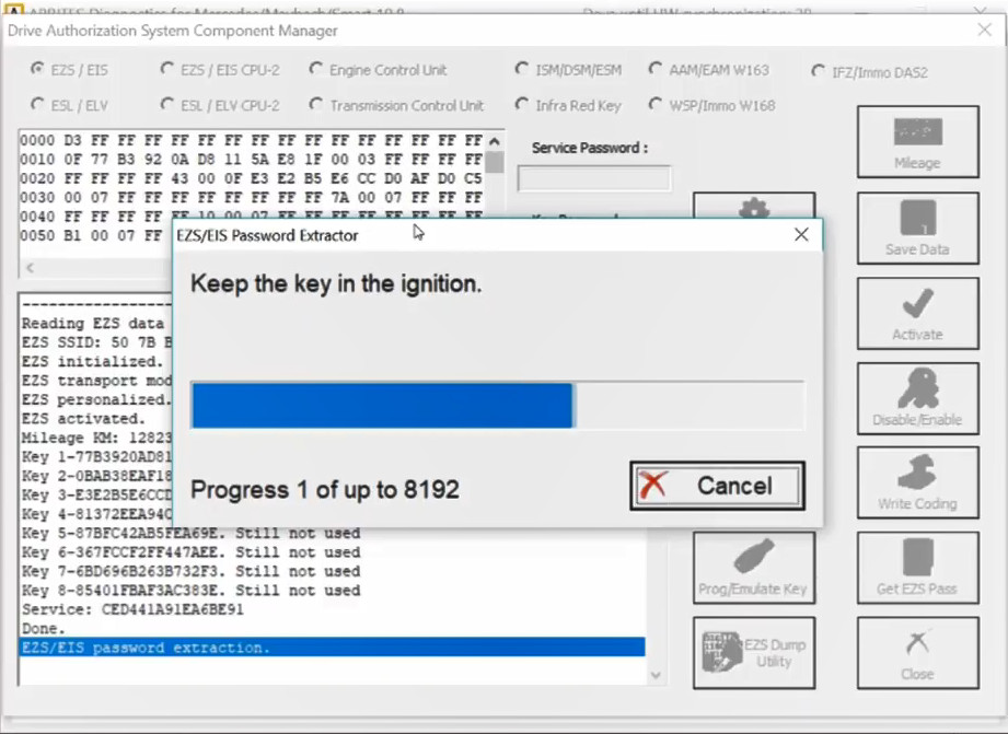 AVDI Read Benz W221 Password for All Key Lost Programming (18)