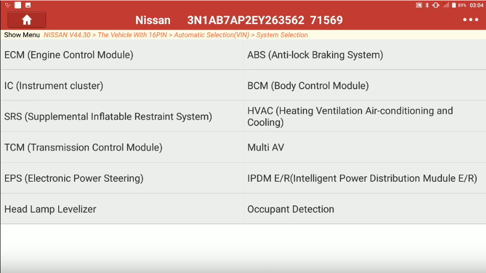 Launch X431 Torque Change Auto Light Logic Setting for Nissan Sentra (9)