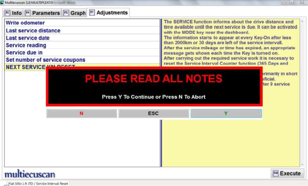 FIAT Stilo Service Interval Reset by Multiecuscan After Oil Change (5)