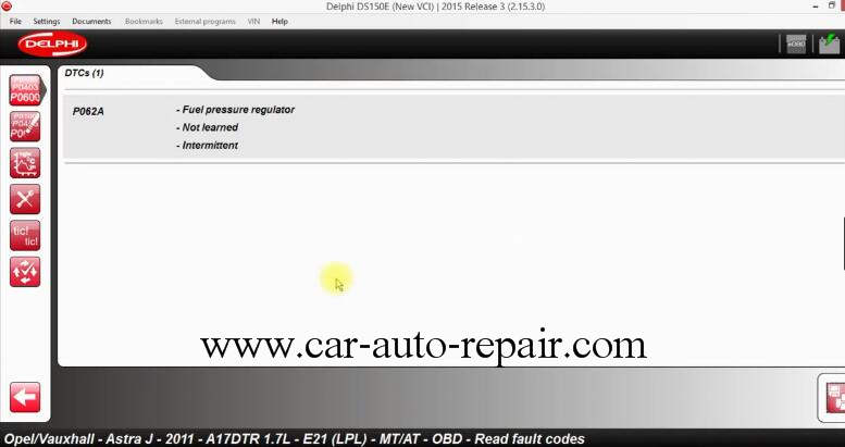 How to Use DS150E Learn Fuel Pressure Regulator for Opel Astra J 2011 (4)