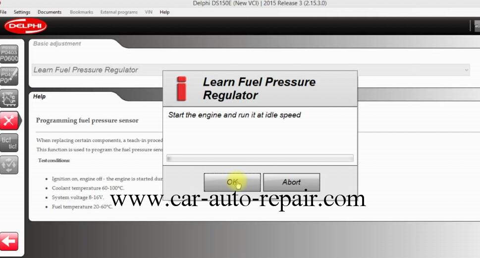 How to Use DS150E Learn Fuel Pressure Regulator for Opel Astra J 2011 (7)