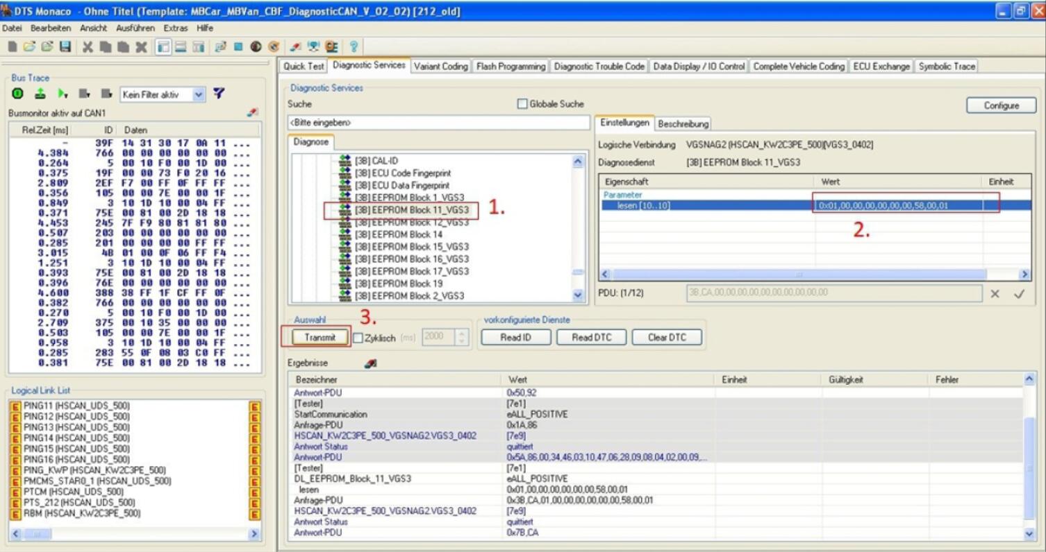 How to Use DTS Monaco Restore ECU Data for Benz (3)