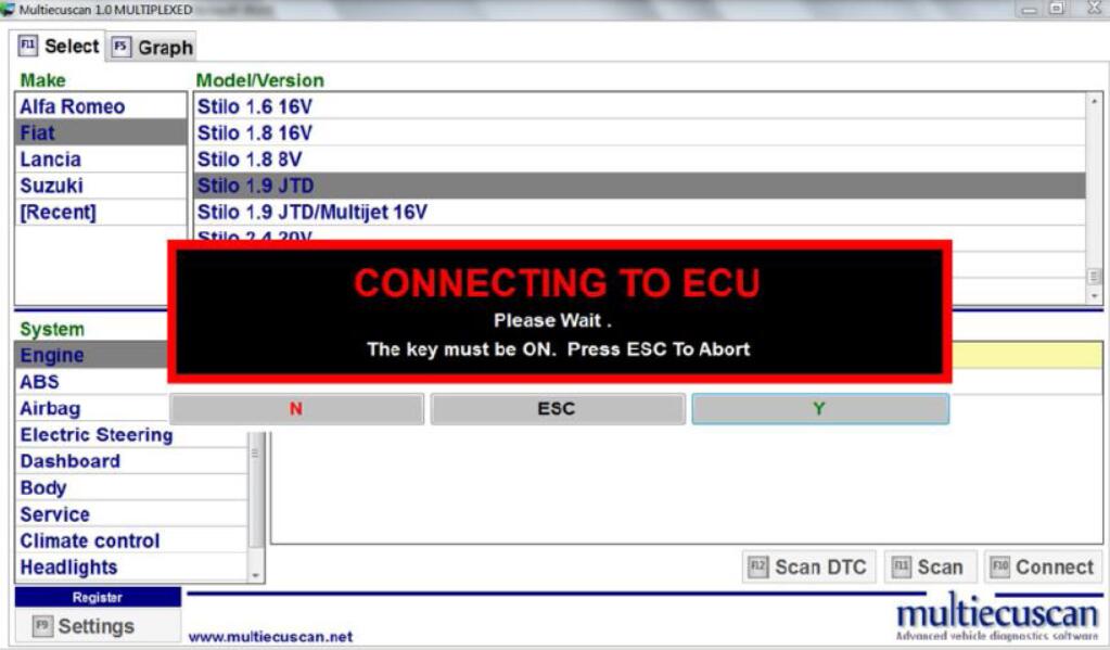 How to Use Multiecuscan to Diagnose Fiat Stilo 1.9 JTD (3)