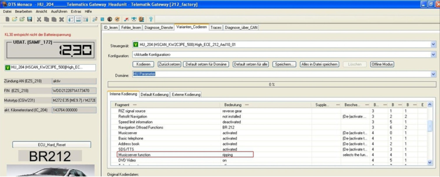 Mercedes Benz Comand NTG4 Coding by DTS Monaco (1)