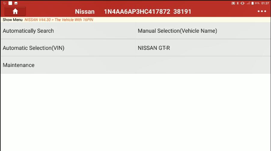 Nissan Maxima 2017 Idle Air Volume Learning by Launch X431 (2)