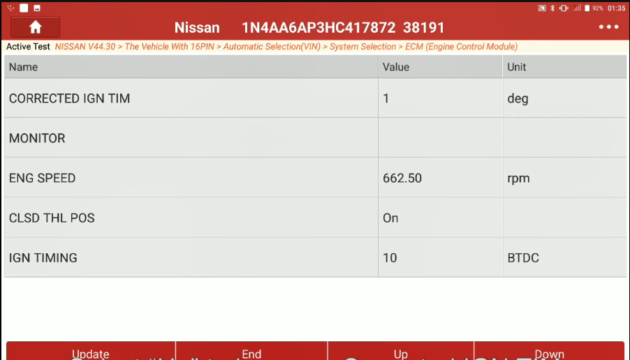 Nissan Maxima 2017 Target Ignition Timing Adjustment (8)