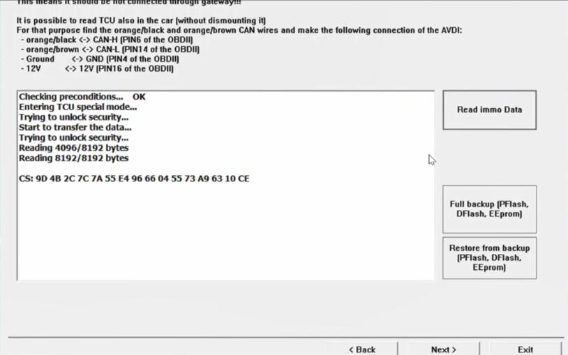 AVDI Diagnostic to AdaptProgram DSG TCU for VW Golf7 (25)