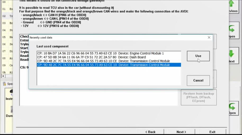 AVDI Diagnostic to AdaptProgram DSG TCU for VW Golf7 (27)