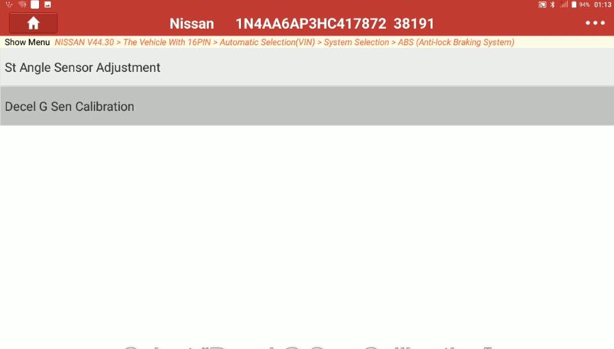 Decel G Sensor Calibration for Nissan Maxima 2017 by Launch X431 (4)