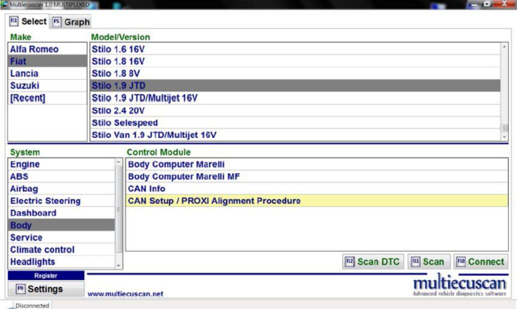 How to Use Multiecuscan to Activate Cruise Control Light for Fiat Stilo (1)