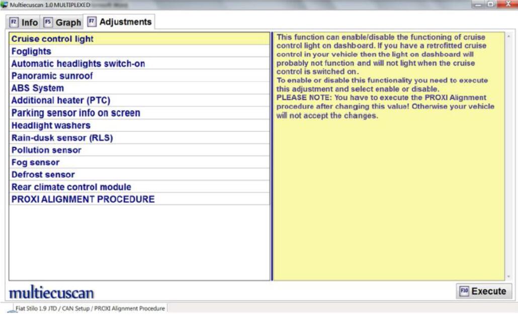 How to Use Multiecuscan to Activate Cruise Control Light for Fiat Stilo (3)