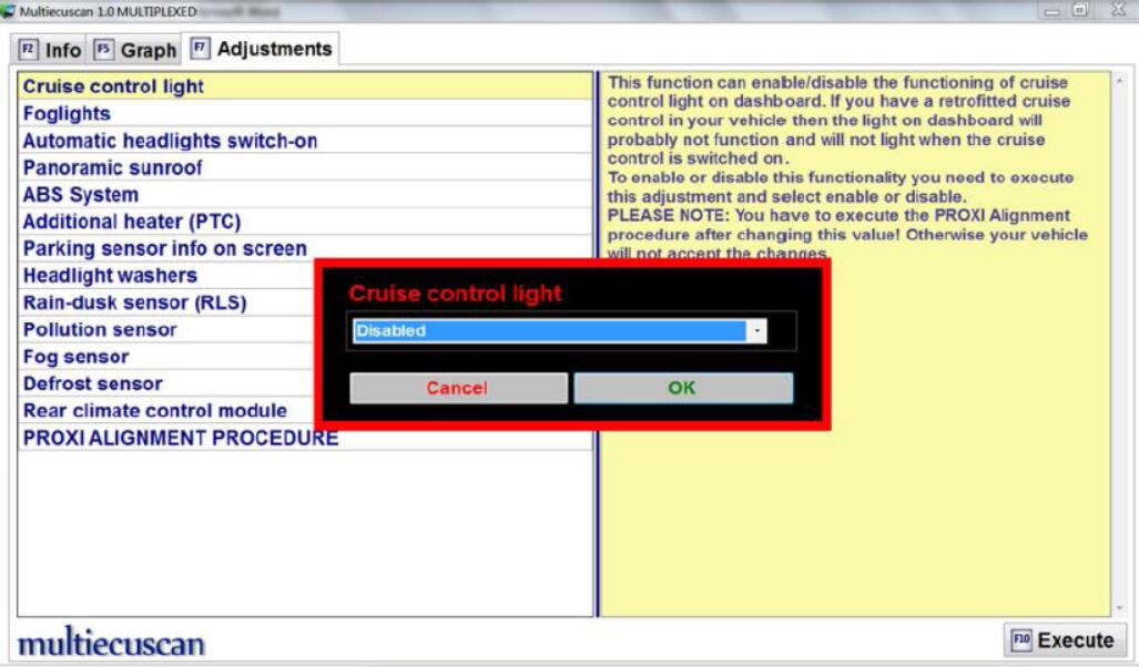 How to Use Multiecuscan to Activate Cruise Control Light for Fiat Stilo (4)