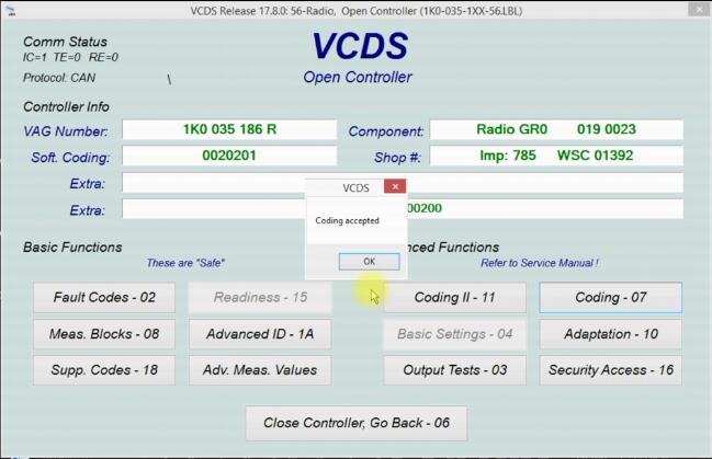 VCDS to Active AUX Function for RCD300 by Yourself (6)