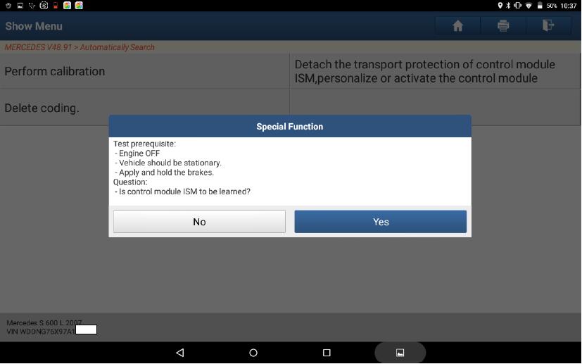 Benz-S600L-ISM-Intelligent-Servo-Module-Calibration-by-X431-PAD-III-11