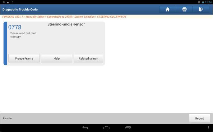 Launch-X431-Reset-Porsche-Cayenne-2008-Steering-Angle-0778-Trouble-Code-1