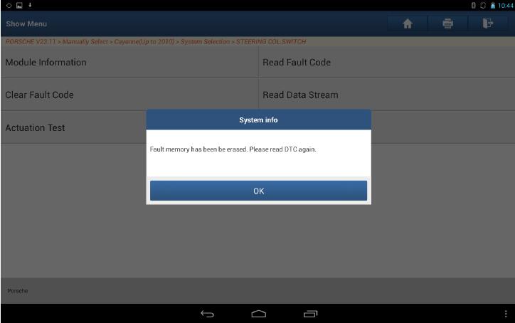 Launch-X431-Reset-Porsche-Cayenne-2008-Steering-Angle-0778-Trouble-Code-4