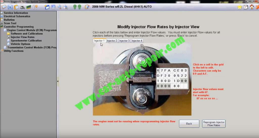 ISUZU N-Series Fuel Injector Flow Rate Programming by IDSS - Auto ...