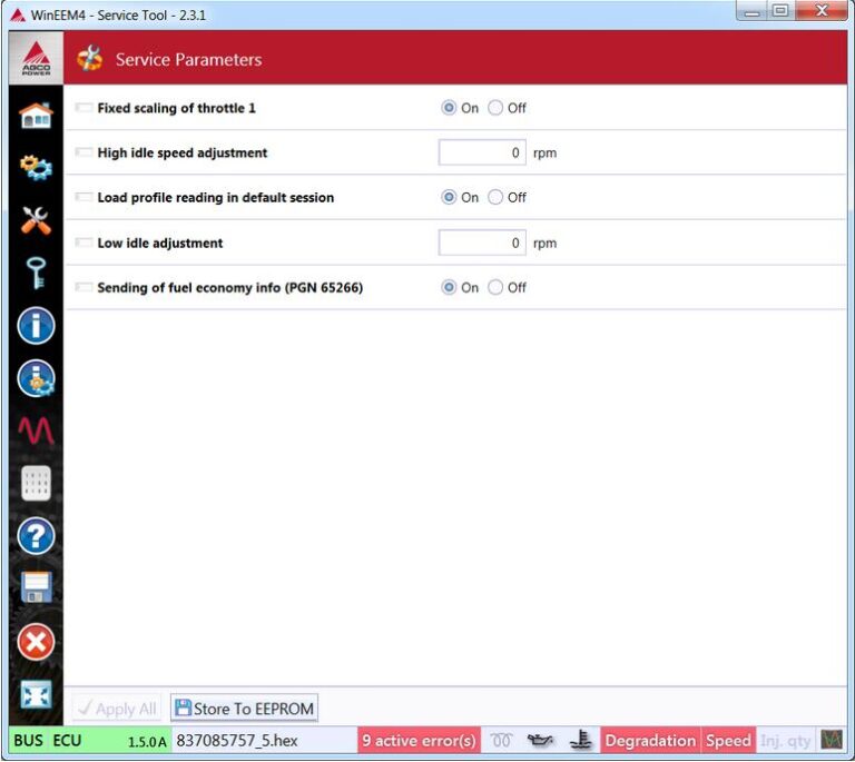JCB Machine Service Parameters Adjusted by WinEEM4 Auto Repair