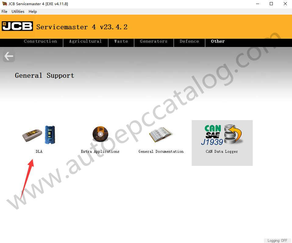 How to Configure DLA Type and Communications Port on JCB ServiceMaster (2)