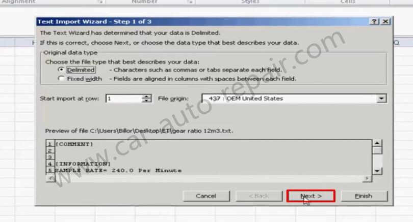 How to Transfer CAT ET Data Log File to Excel (8)
